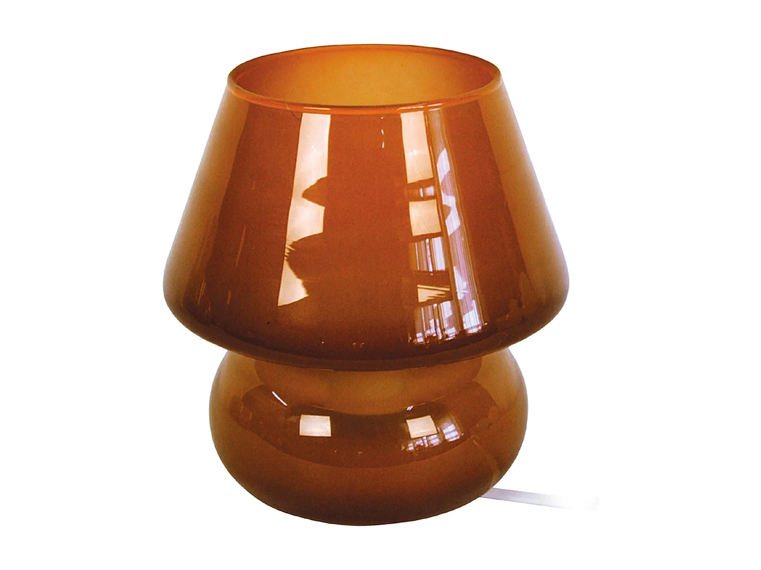 Abajur TOSEL KATIA LT2 vidro cogumelo laranja D14 x  H24  cm