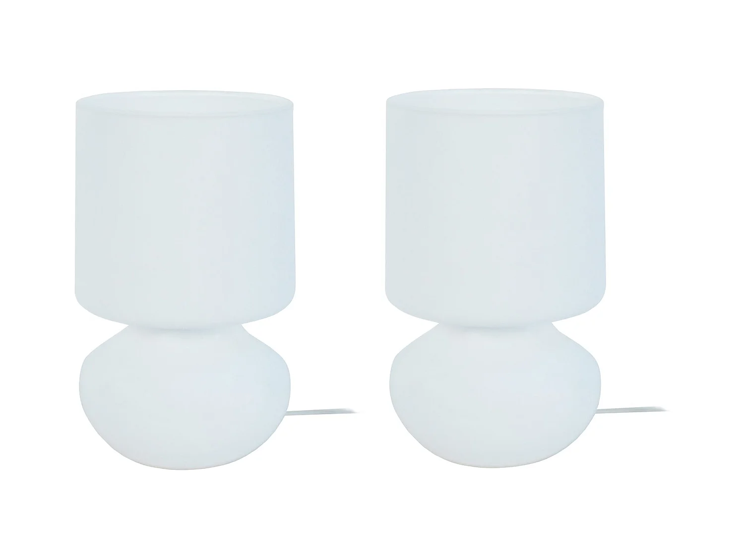 Lampe de Chevet TOSEL ,verre,Blanc , H24xD14xP14cm