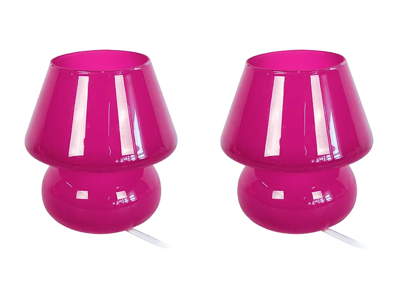 Lámpara de noche TOSEL ,vidrio,Rosa ,A16,5xD15,5xP15,5cm