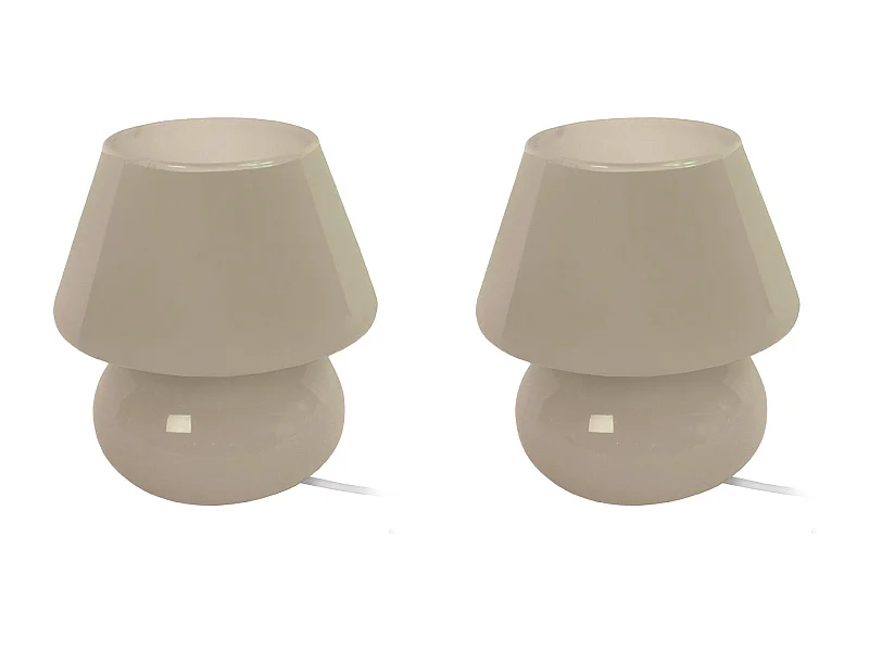 Abajur TOSEL KATIA LT2 vidro cogumelo Verde D14 x  H24  cm