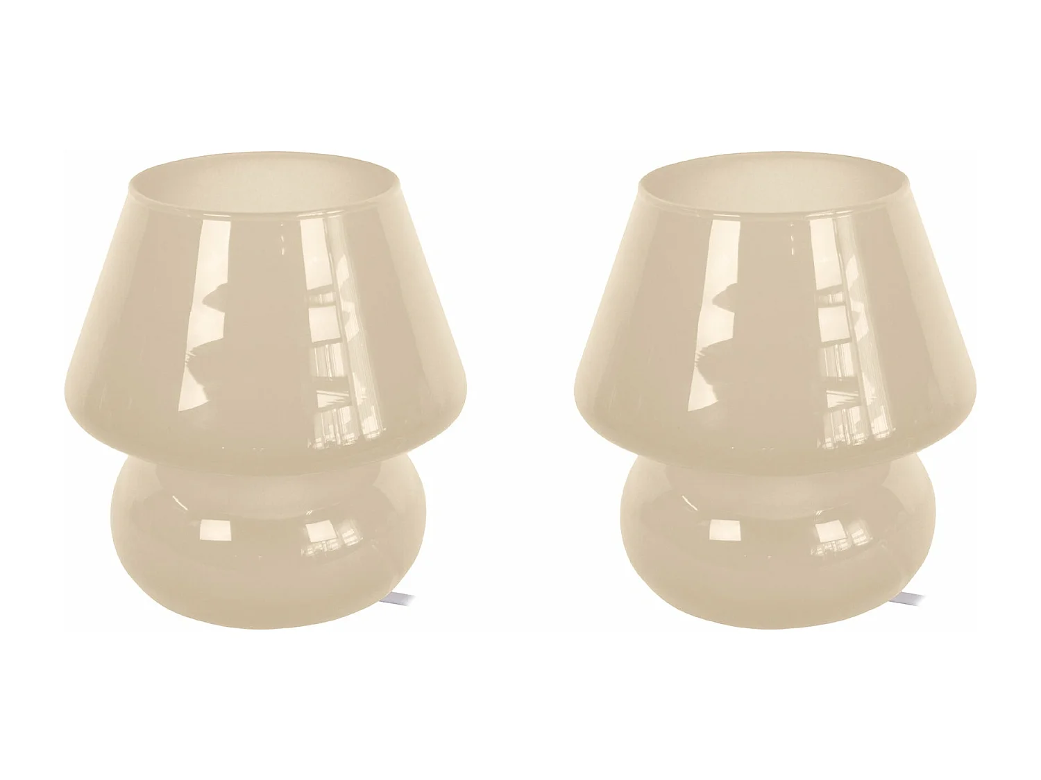 Abajur TOSEL KATIA LT2 vidro cogumelo rosa D14 x  H24  cm