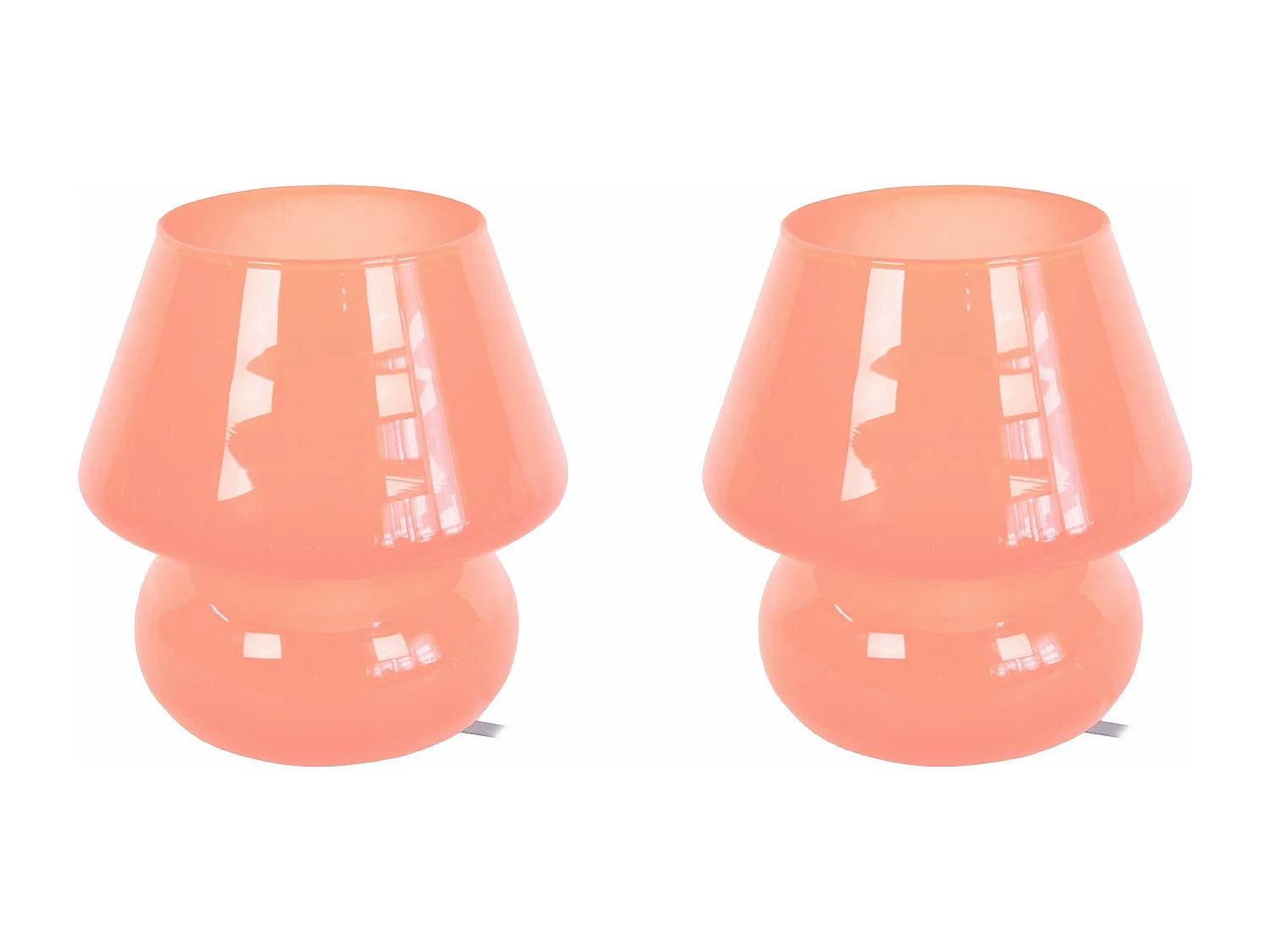 Abajur TOSEL KATIA LT2 vidro cogumelo Verde D14 x  H24  cm