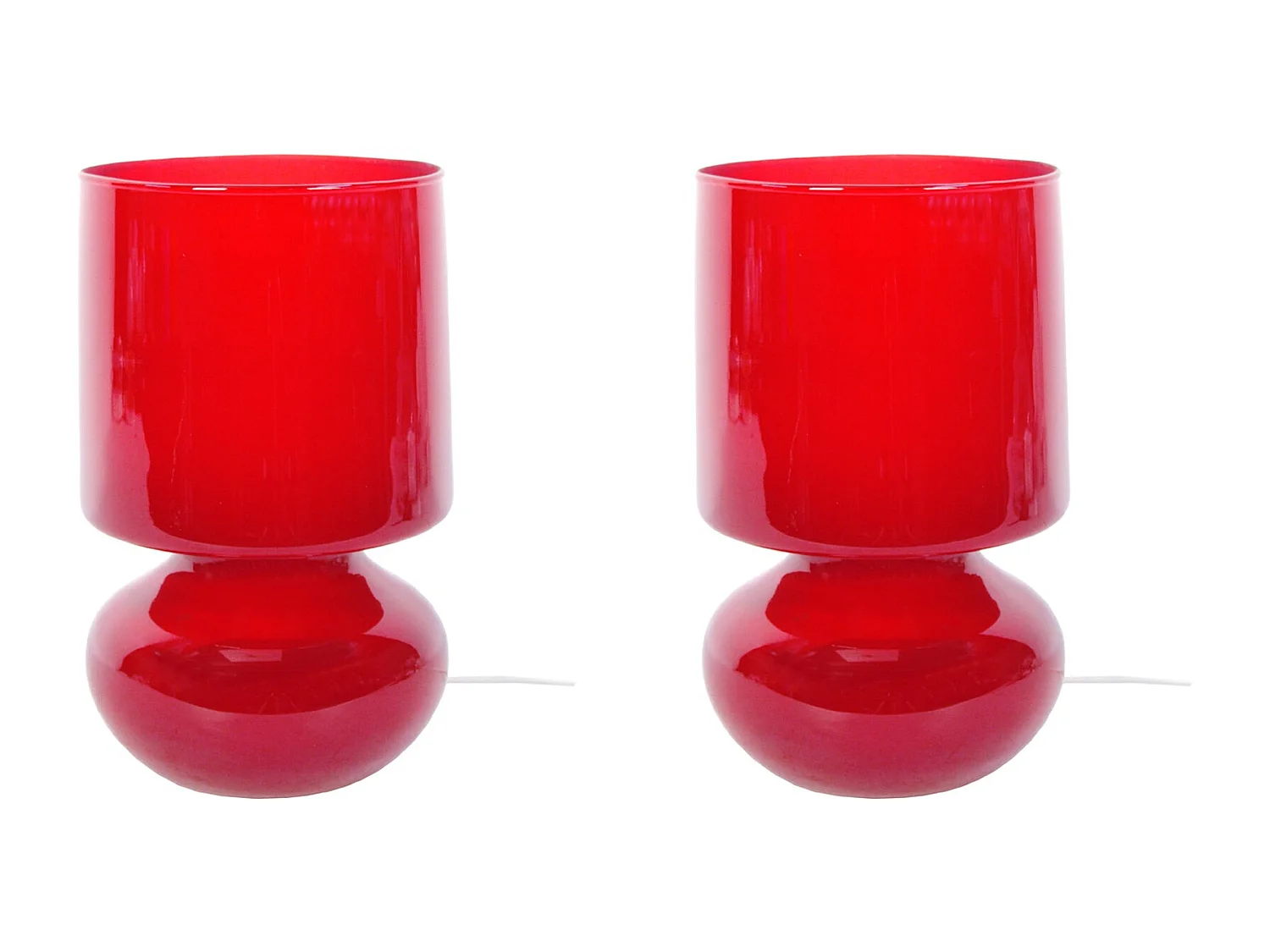 Lámpara de noche TOSEL ,vidrio,Rojo,A24x D 14xP14cm