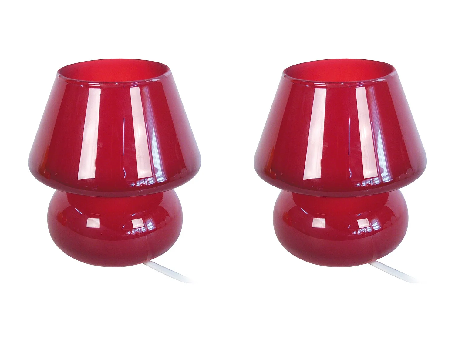 Lámpara de noche TOSEL ,vidrio,Rojo,A16,5xD15,5xP15,5cm