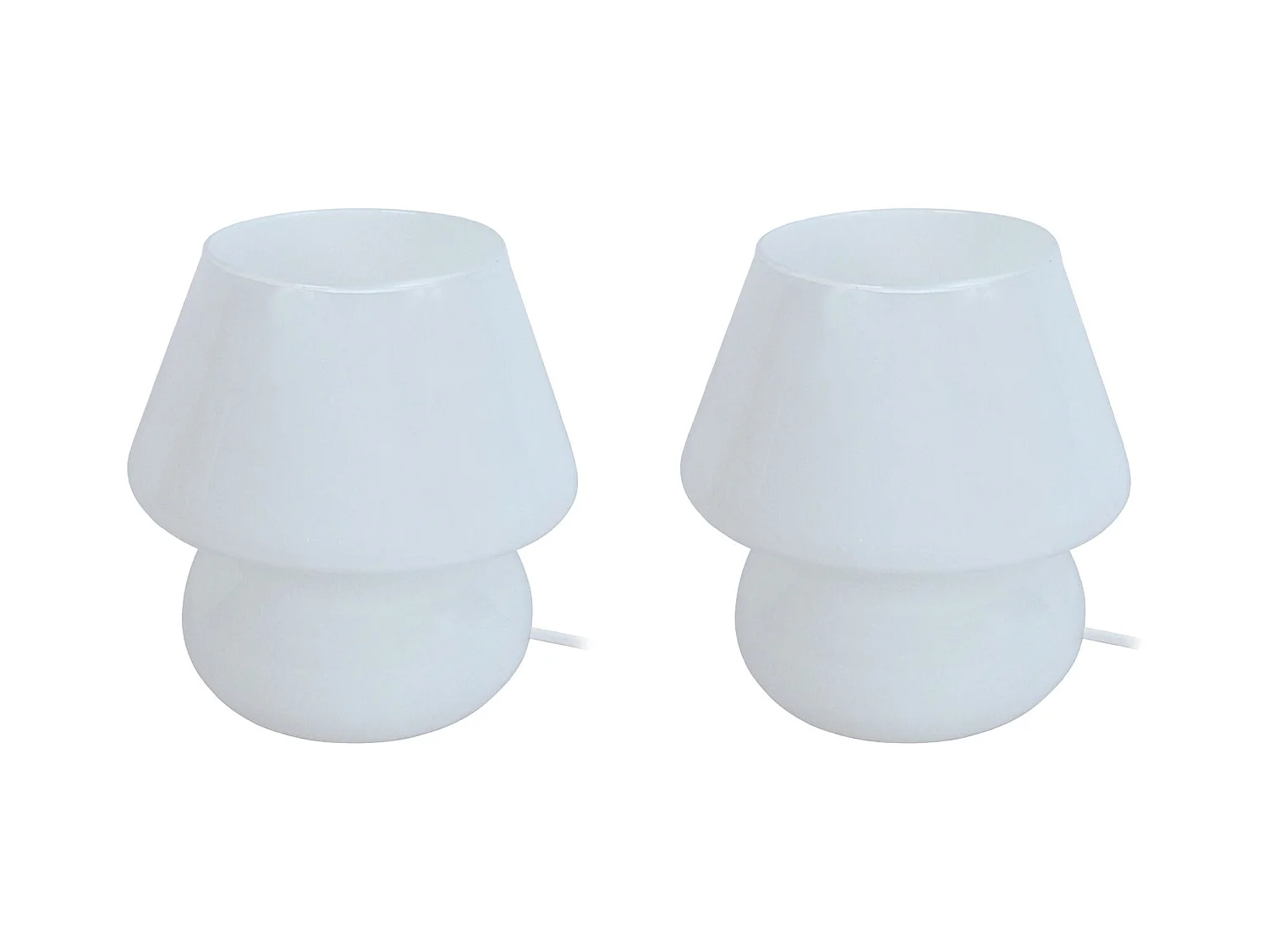 Lampe de Chevet TOSEL ,verre,Blanc ,H16,5xD15,5xP15,5cm