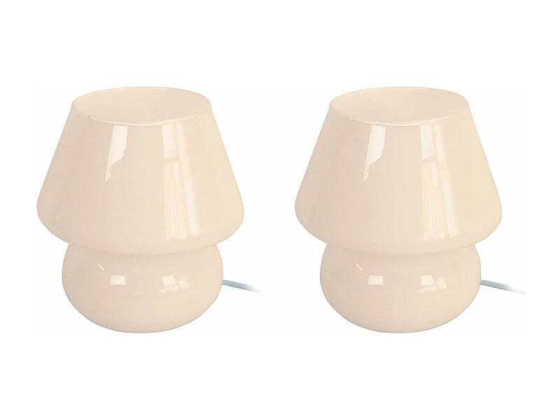 Abajur TOSEL KATIA LT2 vidro cogumelo roxo D14 x  H24  cm