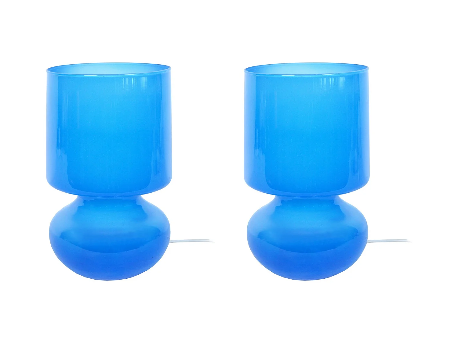 Lampe de Chevet TOSEL ,verre,Bleu,H24xD14x P14cm