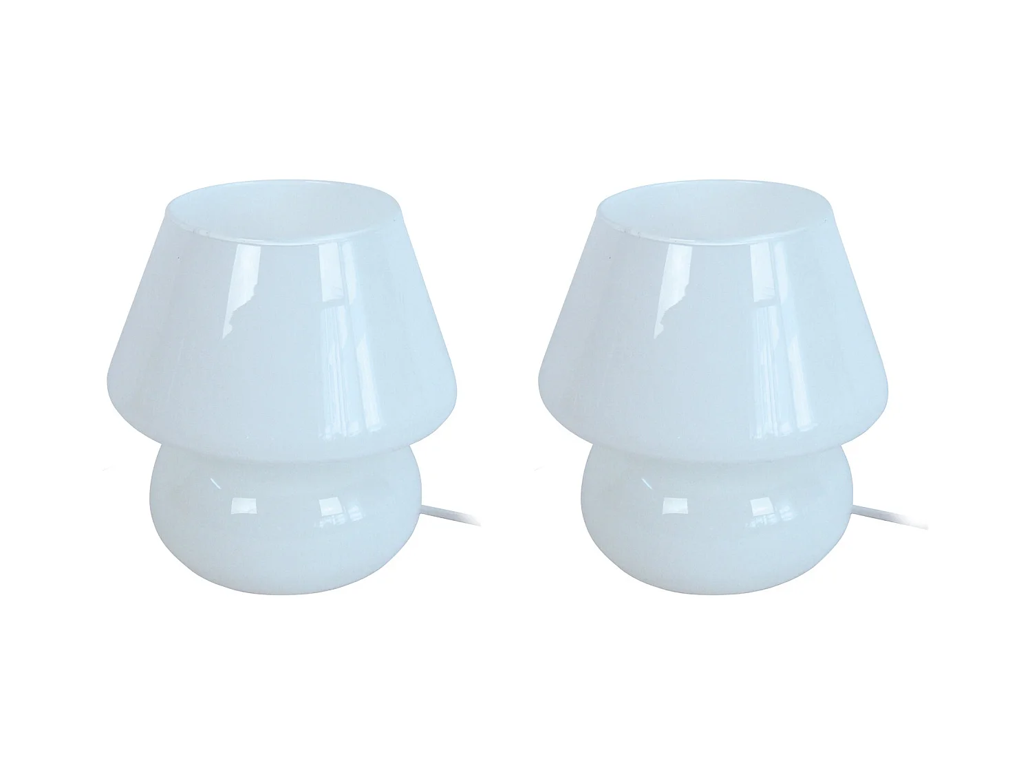Lampe de Chevet TOSEL ,verre,Blanc   ,H16,5xD 15,5xP15,5cm