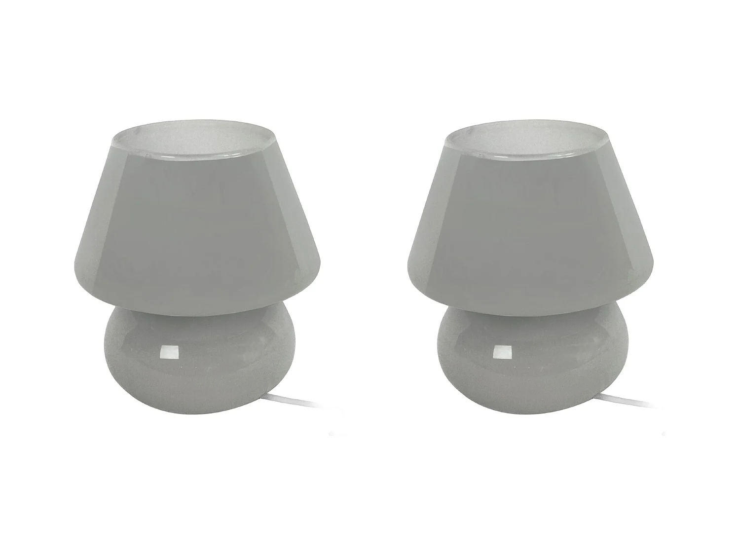 Abajur TOSEL KATIA LT2 vidro cogumelo opala D14 x  H24  cm