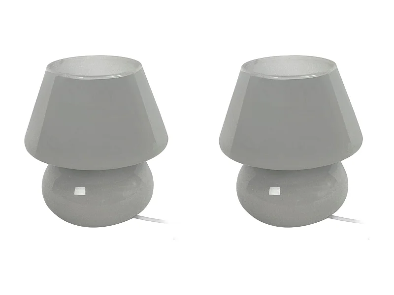 Abajur TOSEL KATIA LT2 vidro cogumelo opala D14 x  H24  cm