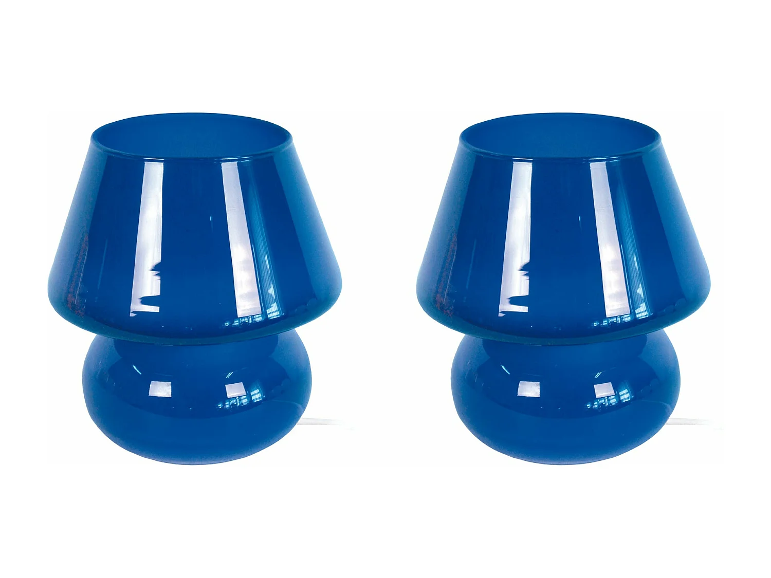 Abajur TOSEL KATIA LT2 vidro cogumelo azul D14 x  H24  cm