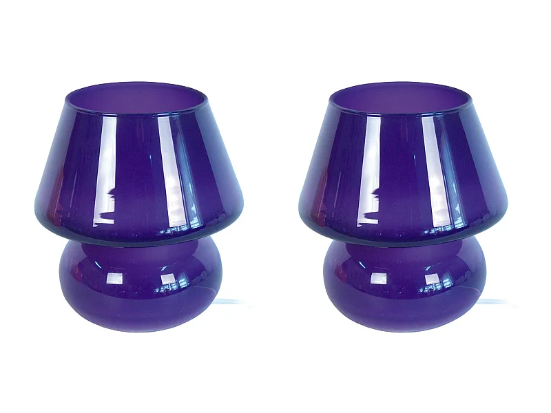 Abajur TOSEL KATIA LT2 vidro cogumelo vermelho D14 x  H24  cm