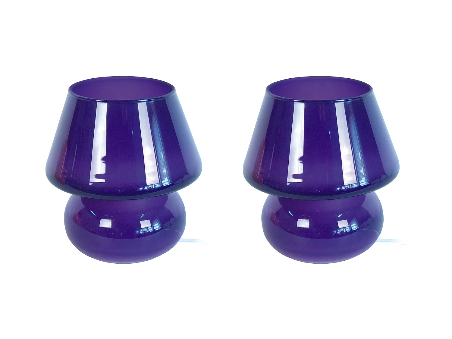 Lámpara de noche TOSEL ,vidrio,violeta ,A16,5xD15,5xP15,5cm