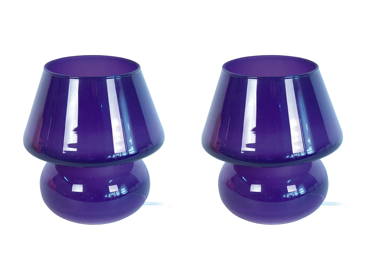 Lámpara de noche TOSEL ,vidrio,violeta ,A16,5xD15,5xP15,5cm