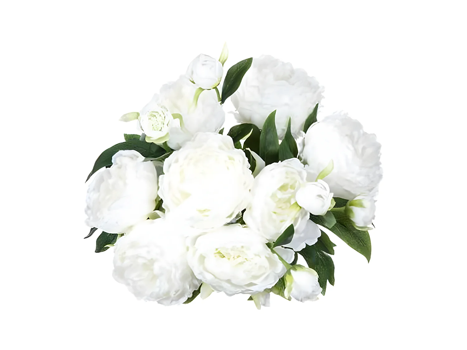 Bouquet de Fleurs "13 Pivoines" 50cm Blanc