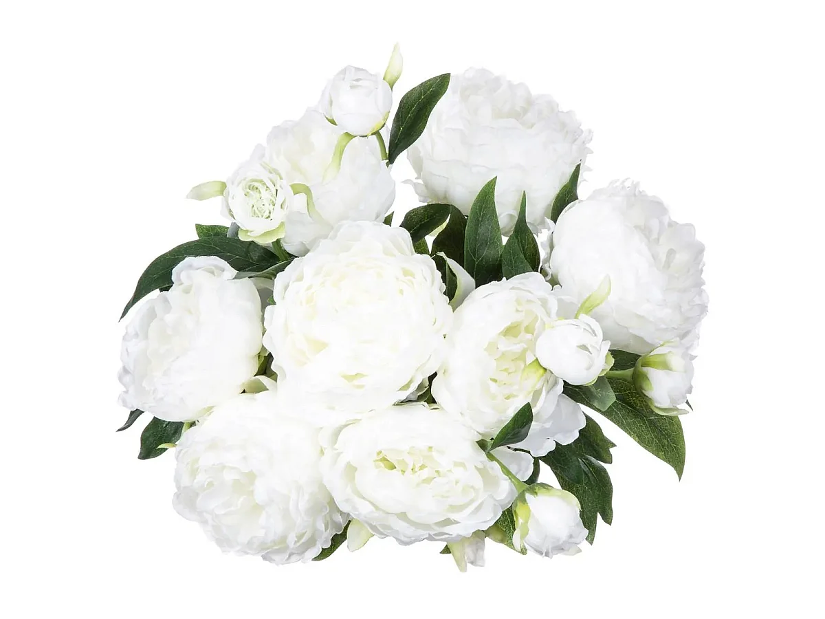 Bouquet de Fleurs "13 Pivoines" 50cm Blanc