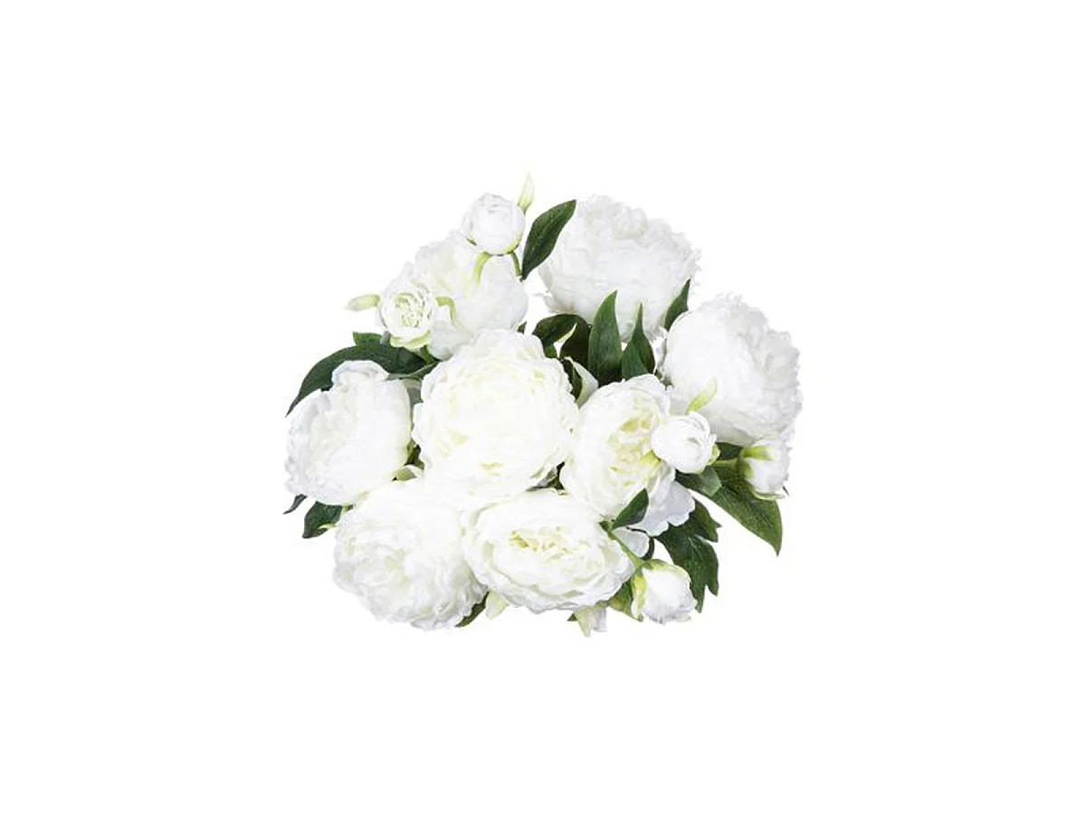 Bouquet de Fleurs "13 Pivoines" 50cm Blanc