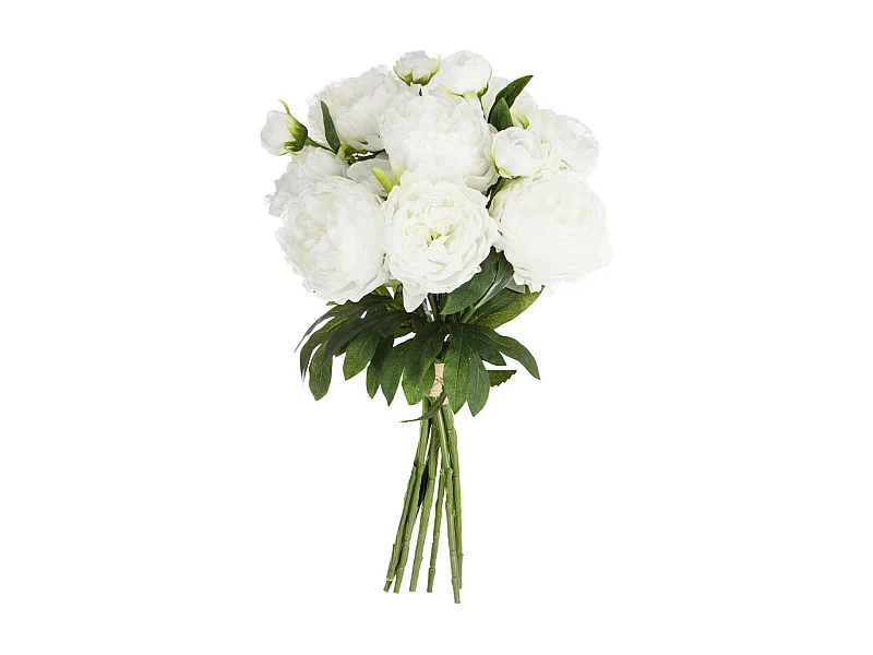 Bouquet de Fleurs "13 Pivoines" 50cm Blanc