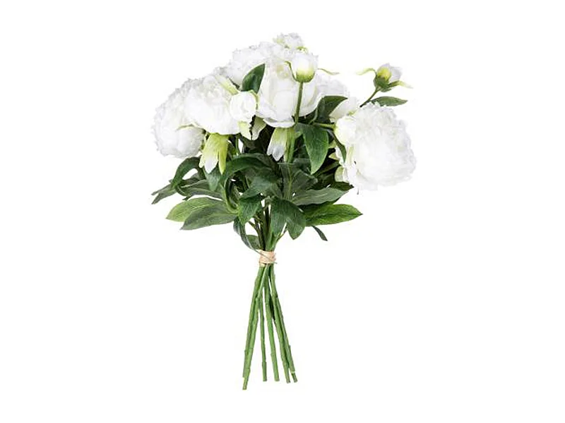 Bouquet de Fleurs "13 Pivoines" 50cm Blanc