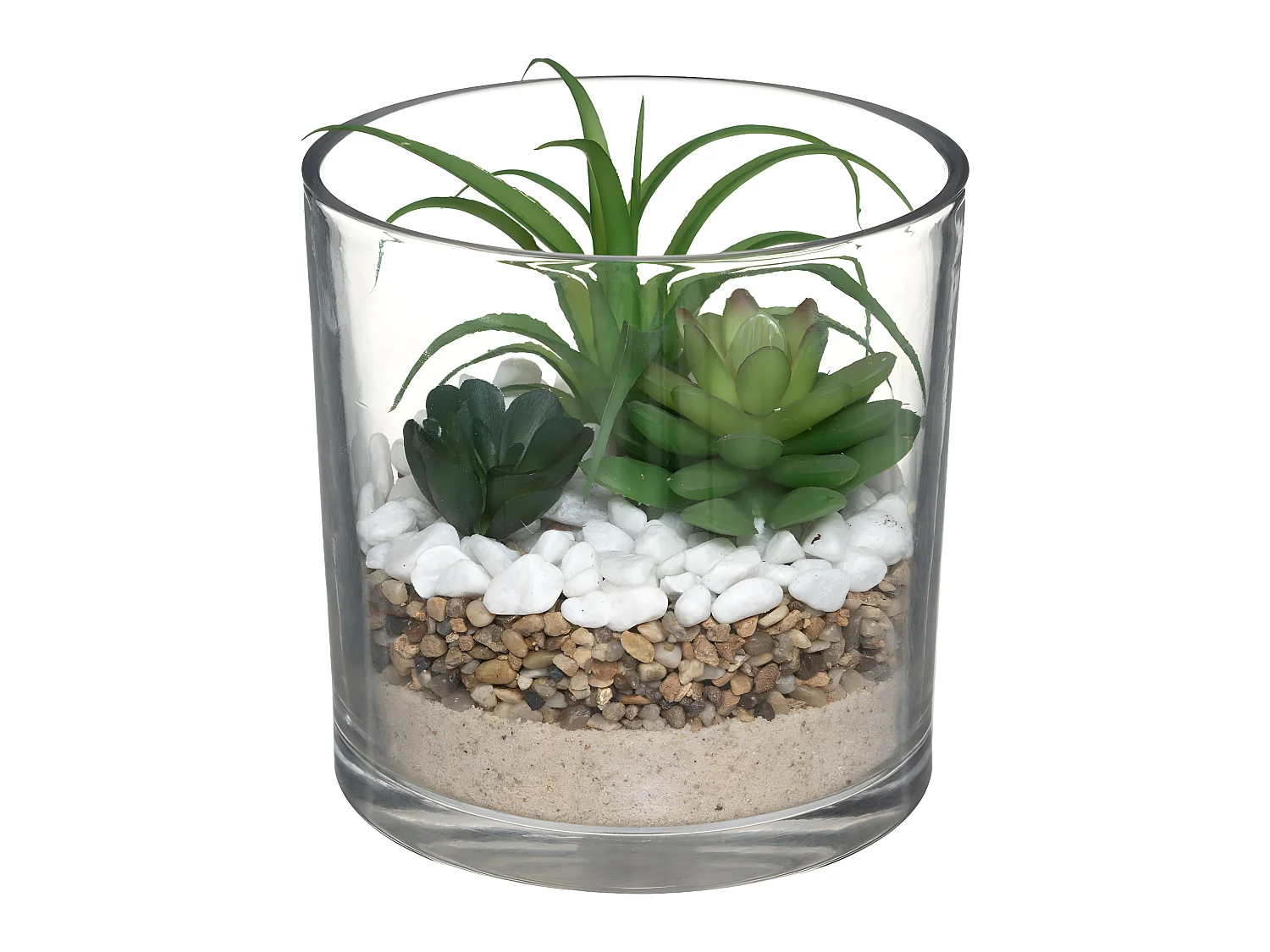 Composition Pot "Plante Artificielle" 16cm Transparent