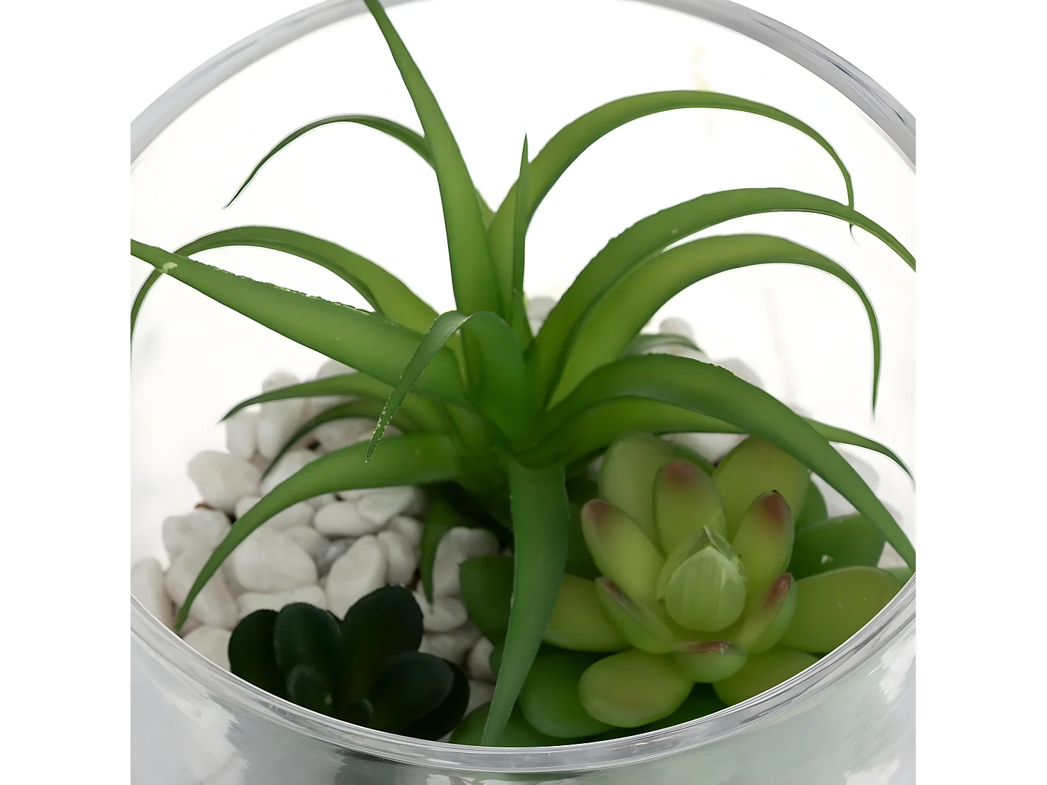 Composition Pot "Plante Artificielle" 16cm Transparent
