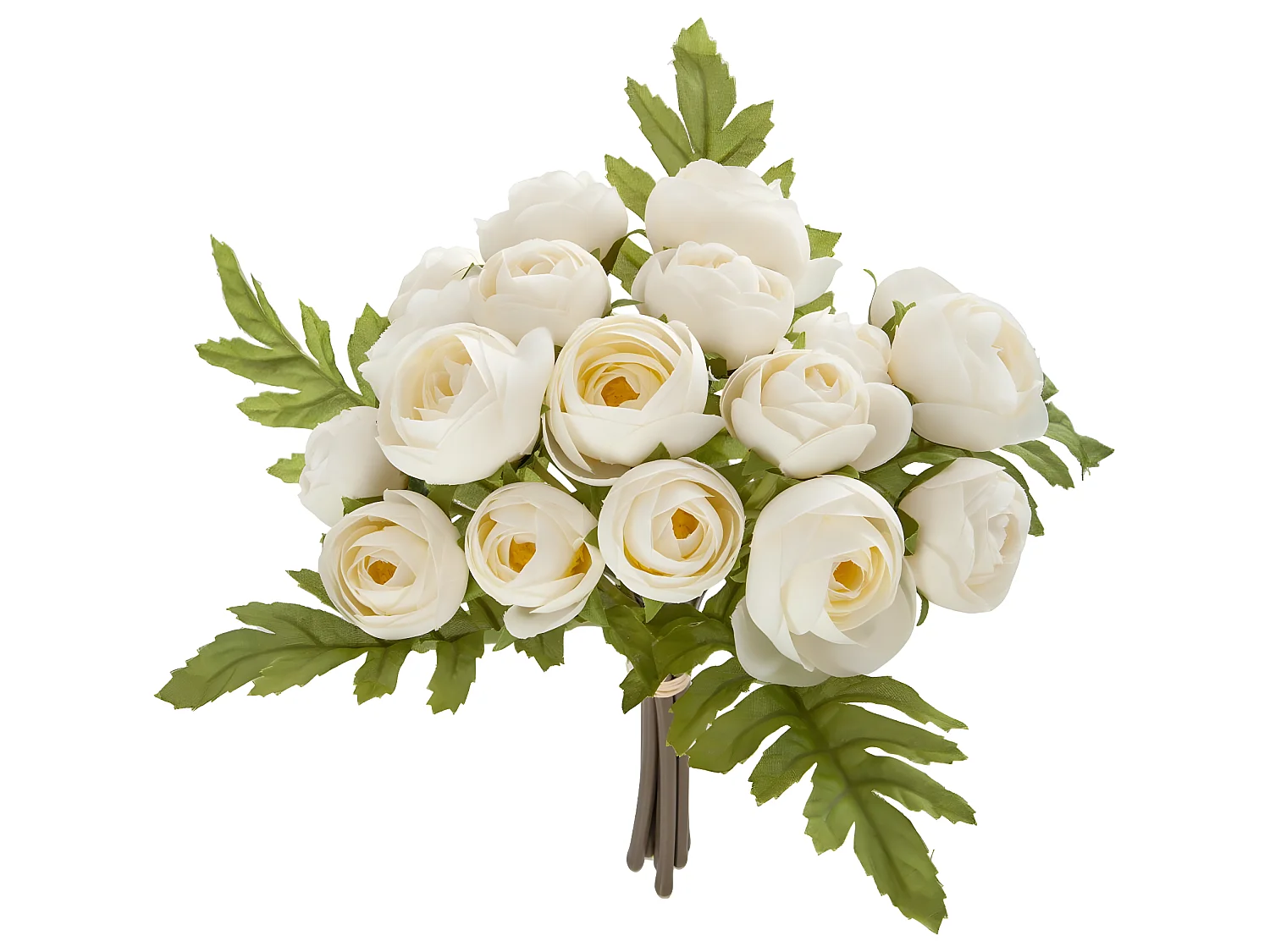 Bouquet de Fleurs "18 Minis Camélias" 30cm Blanc