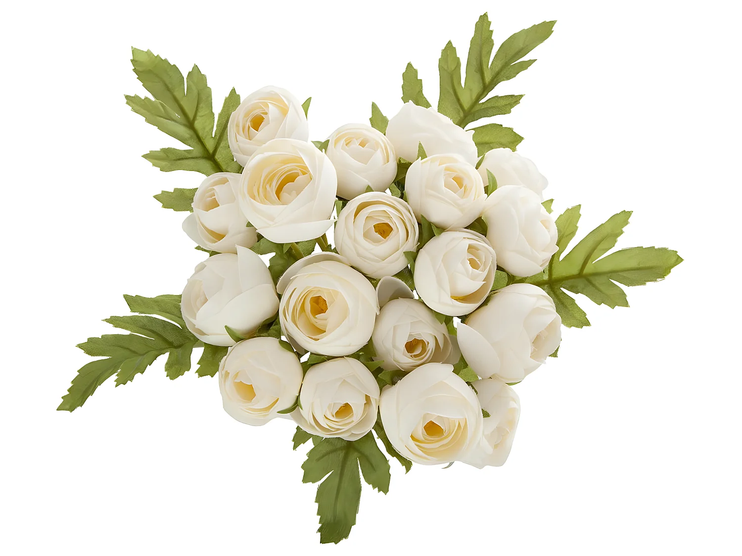 Bouquet de Fleurs "18 Minis Camélias" 30cm Blanc