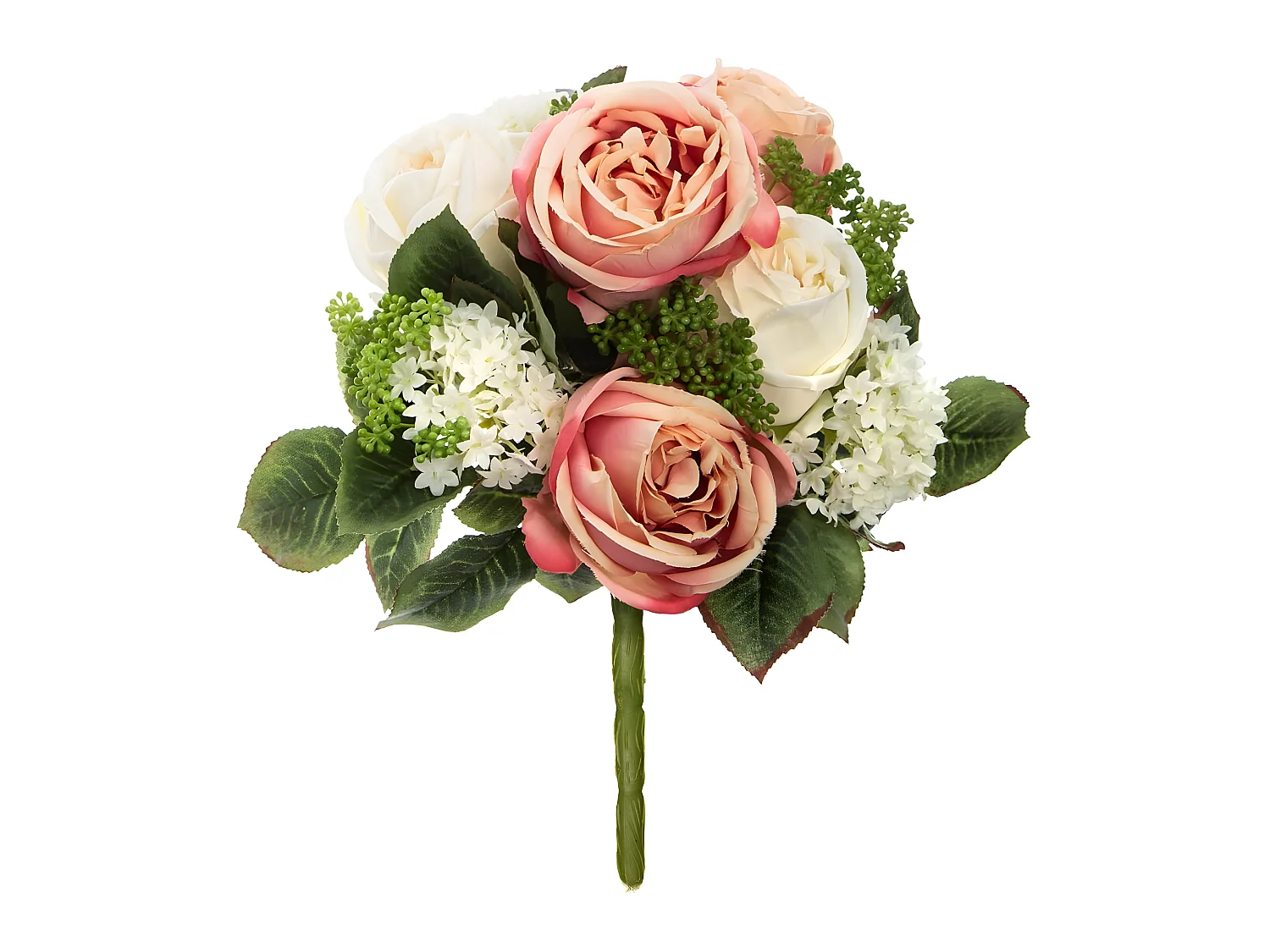 Bouquet de Fleurs "Vero" 35cm Rose & Blanc