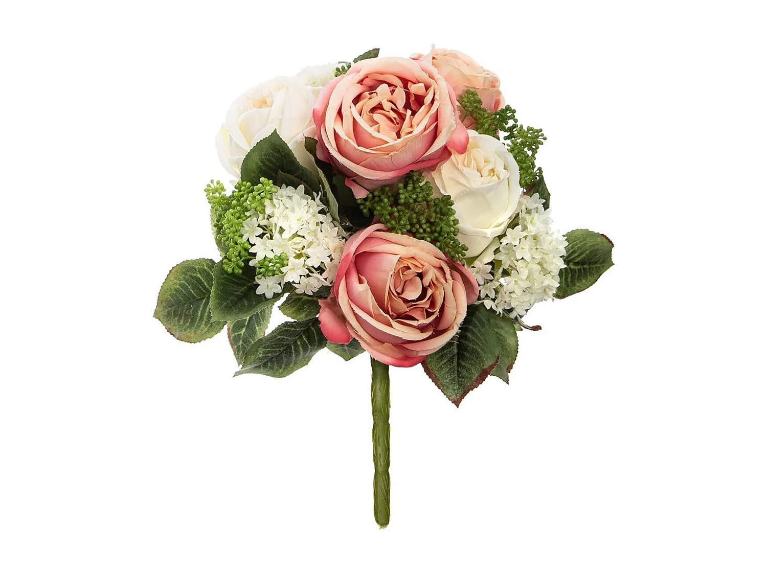 Bouquet de Fleurs "Vero" 35cm Rose & Blanc