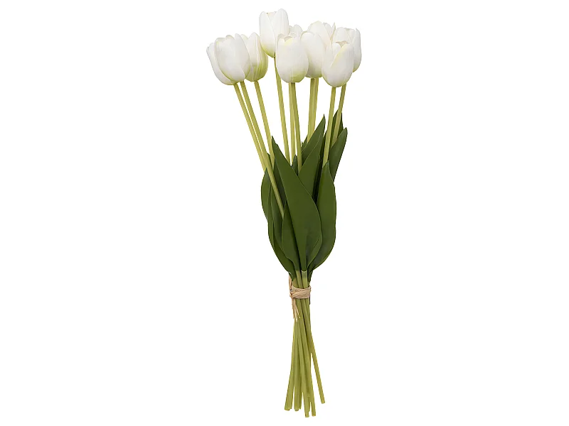 Bouquet de Fleurs Artificielles "Tulipes" 48cm Blanc