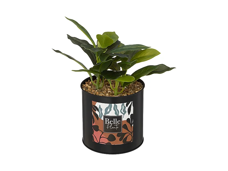 Plante artificielle Pot en métal H 20 cm