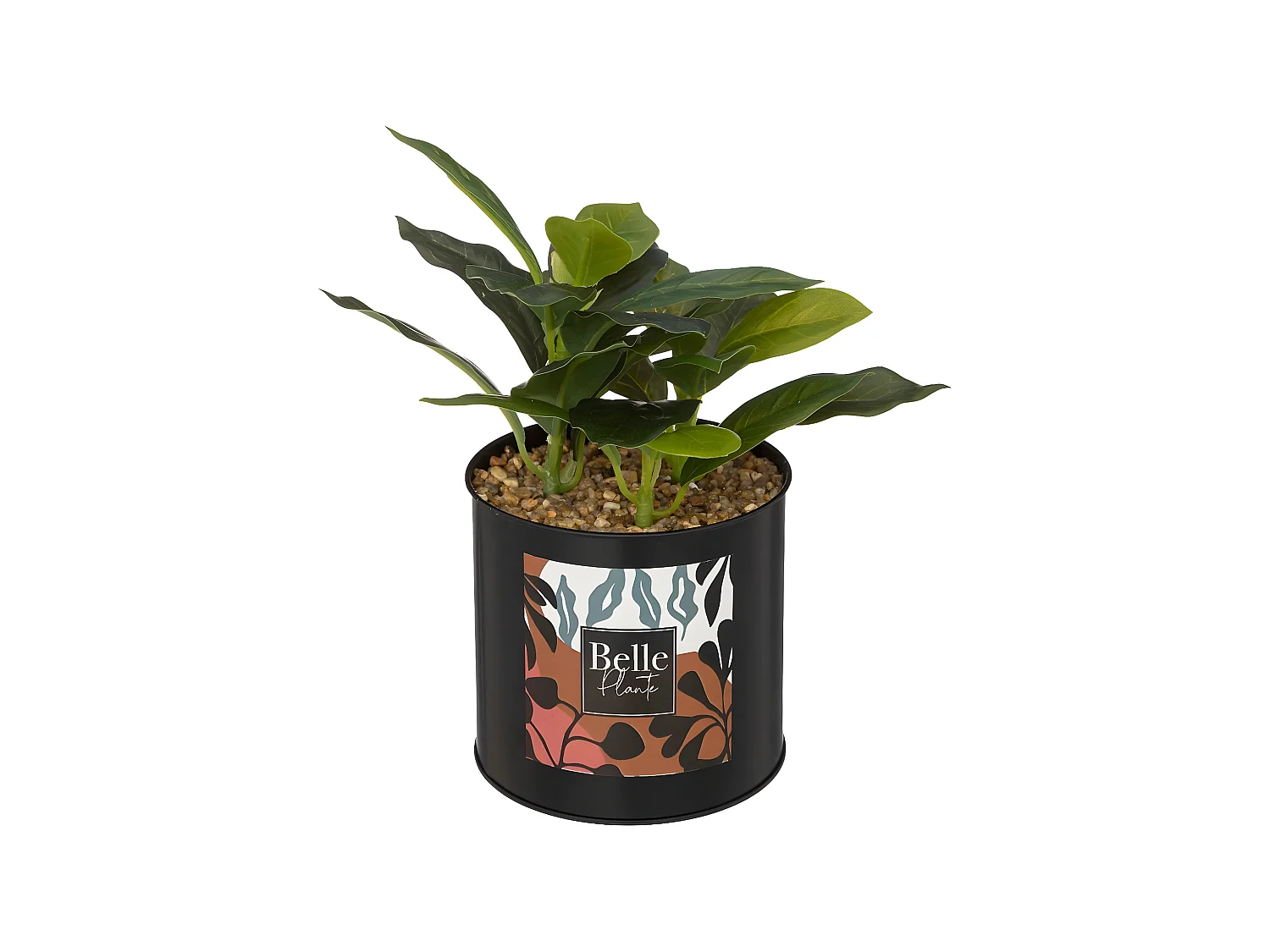 Plante artificielle Pot en métal H 20 cm