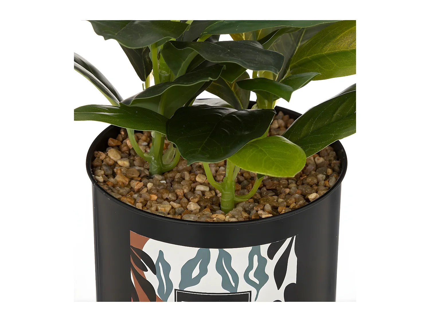 Plante artificielle Pot en métal H 20 cm