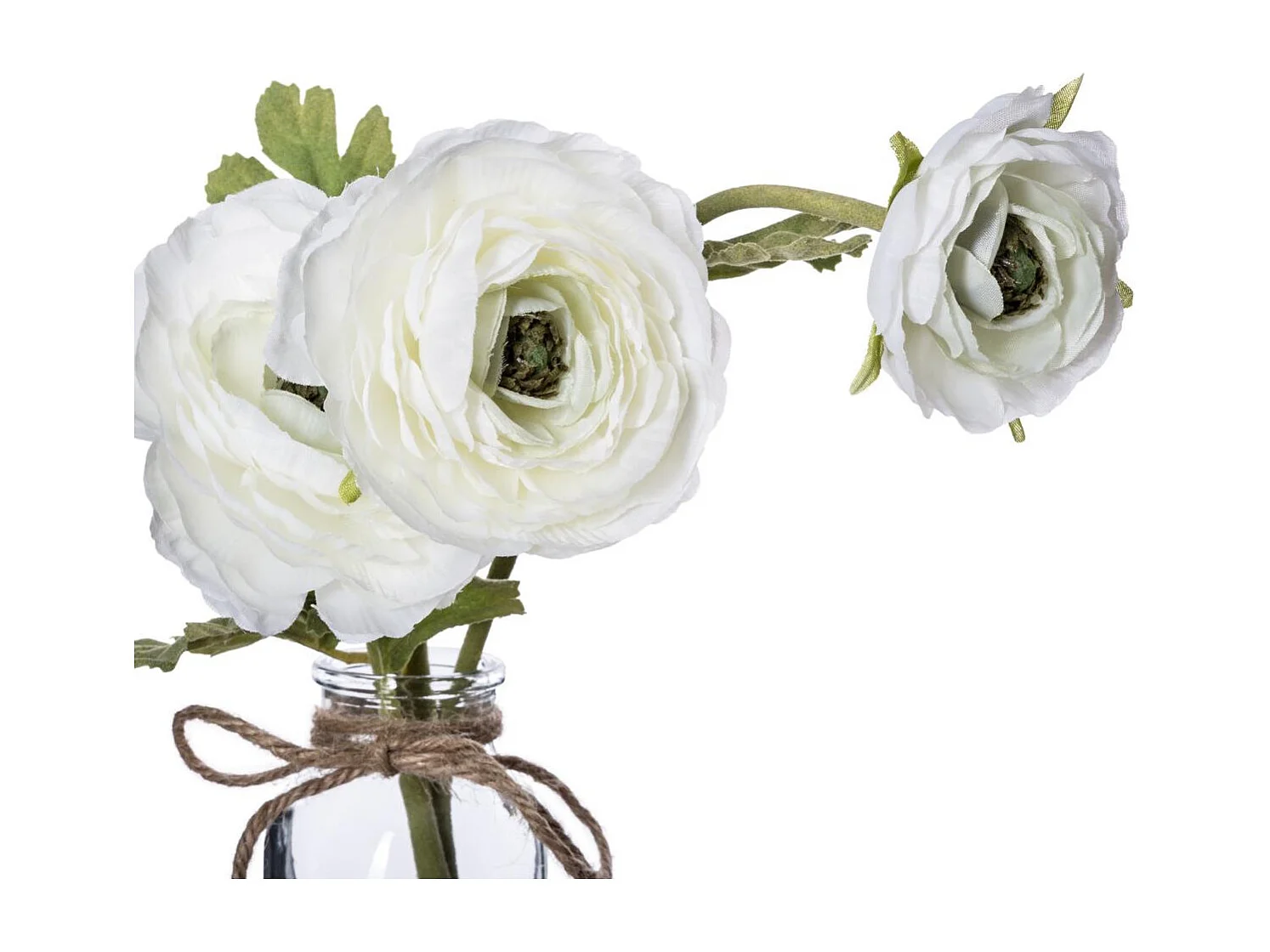 Fleurs Artificielles & Vase "Camelia" 39cm Blanc