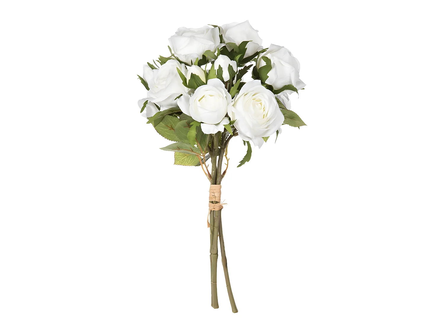 Bouquet de Fleurs "14 Roses" 40cm Blanc