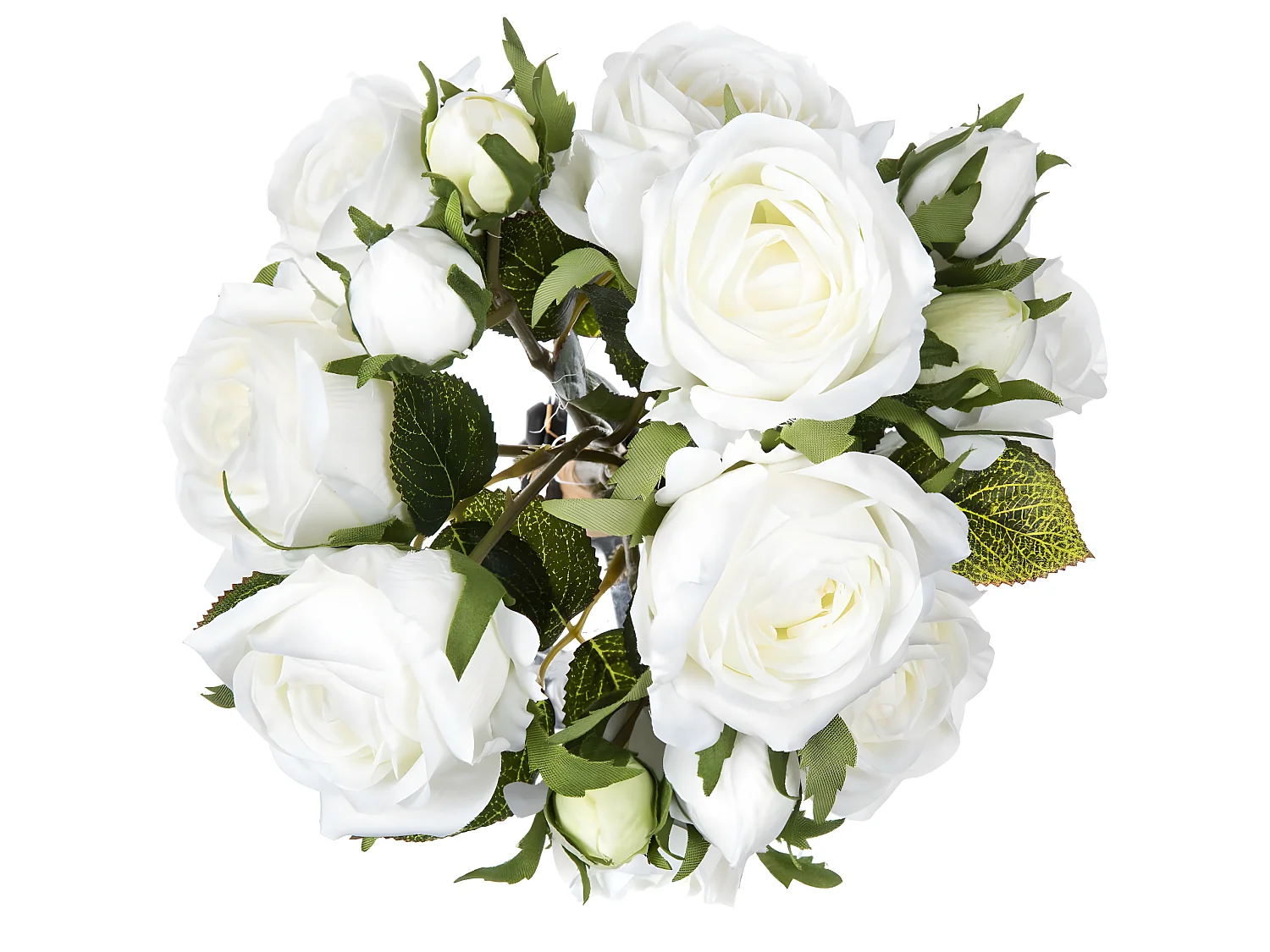 Bouquet de Fleurs "14 Roses" 40cm Blanc