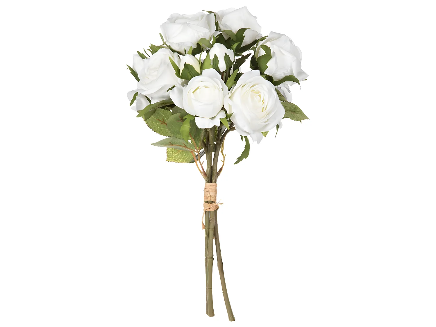 Bouquet de Fleurs "14 Roses" 40cm Blanc