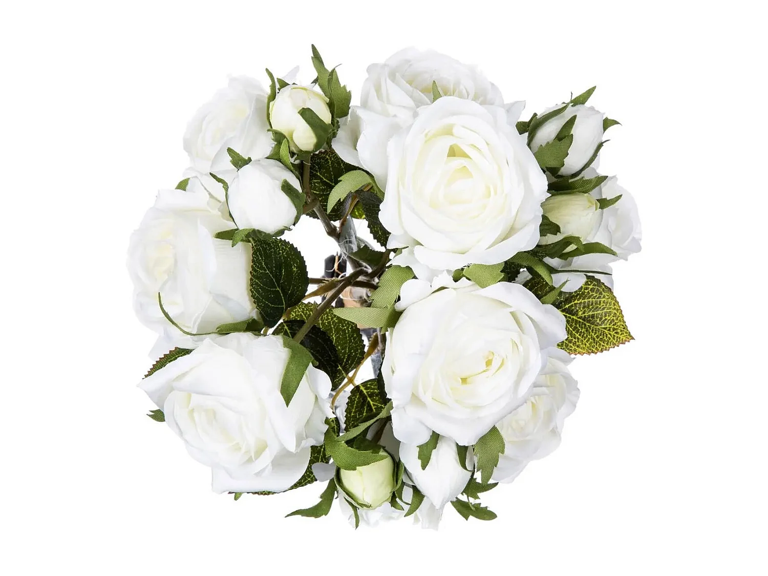Bouquet de Fleurs "14 Roses" 40cm Blanc
