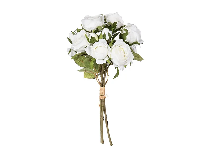 Bouquet de Fleurs "14 Roses" 40cm Blanc