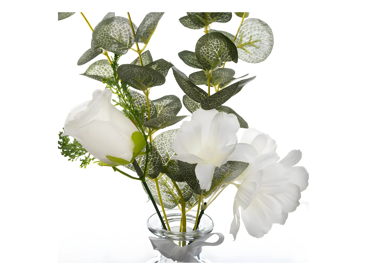 Composition Florale & Vase "Eucalyptus" 39cm Vert