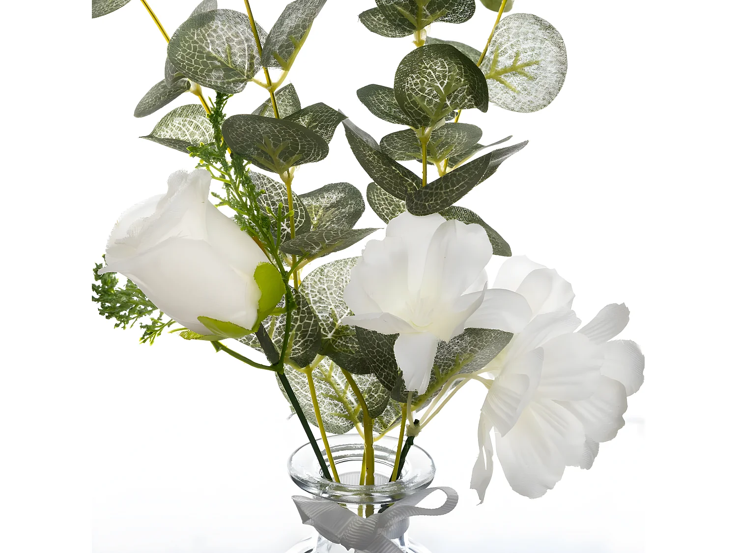 Composition Florale & Vase "Eucalyptus" 39cm Vert