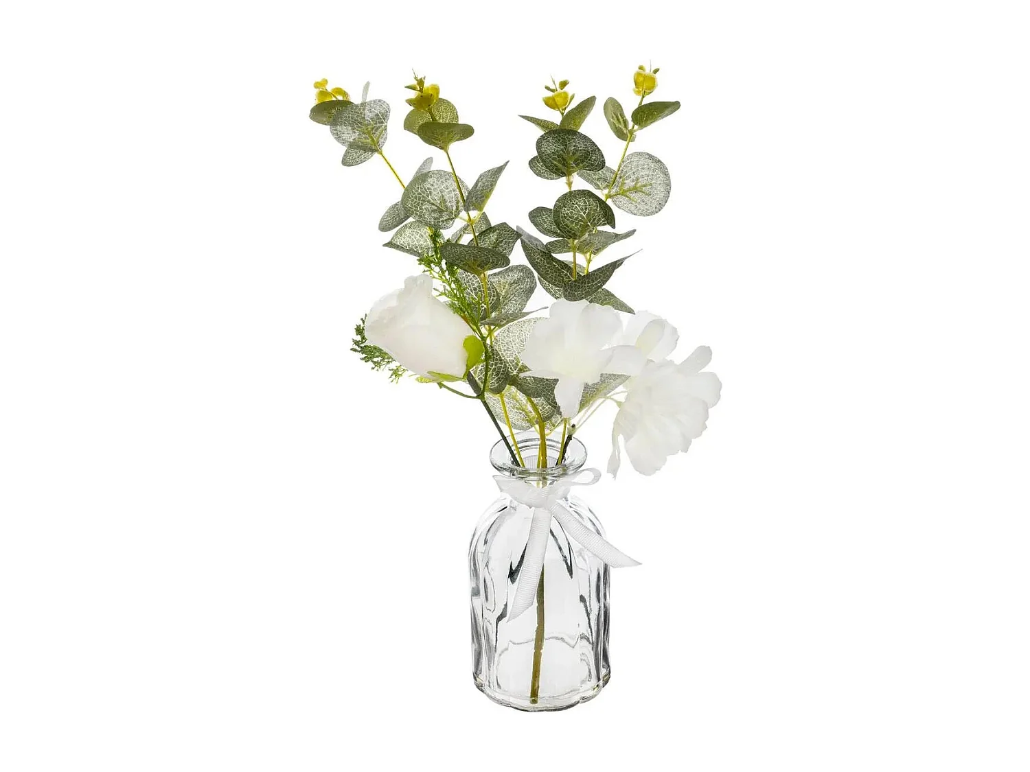 Composition Florale & Vase "Eucalyptus" 39cm Vert