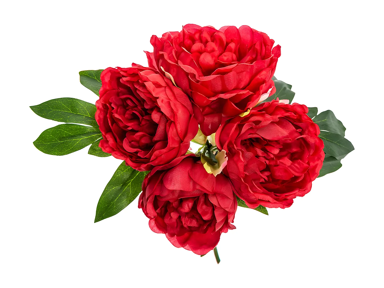 Bouquet de Fleurs "4 Pivoines" 30cm Rouge