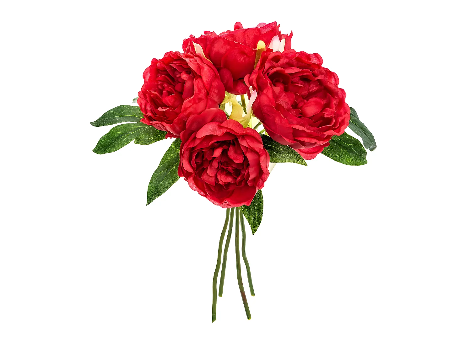 Bouquet de Fleurs "4 Pivoines" 30cm Rouge
