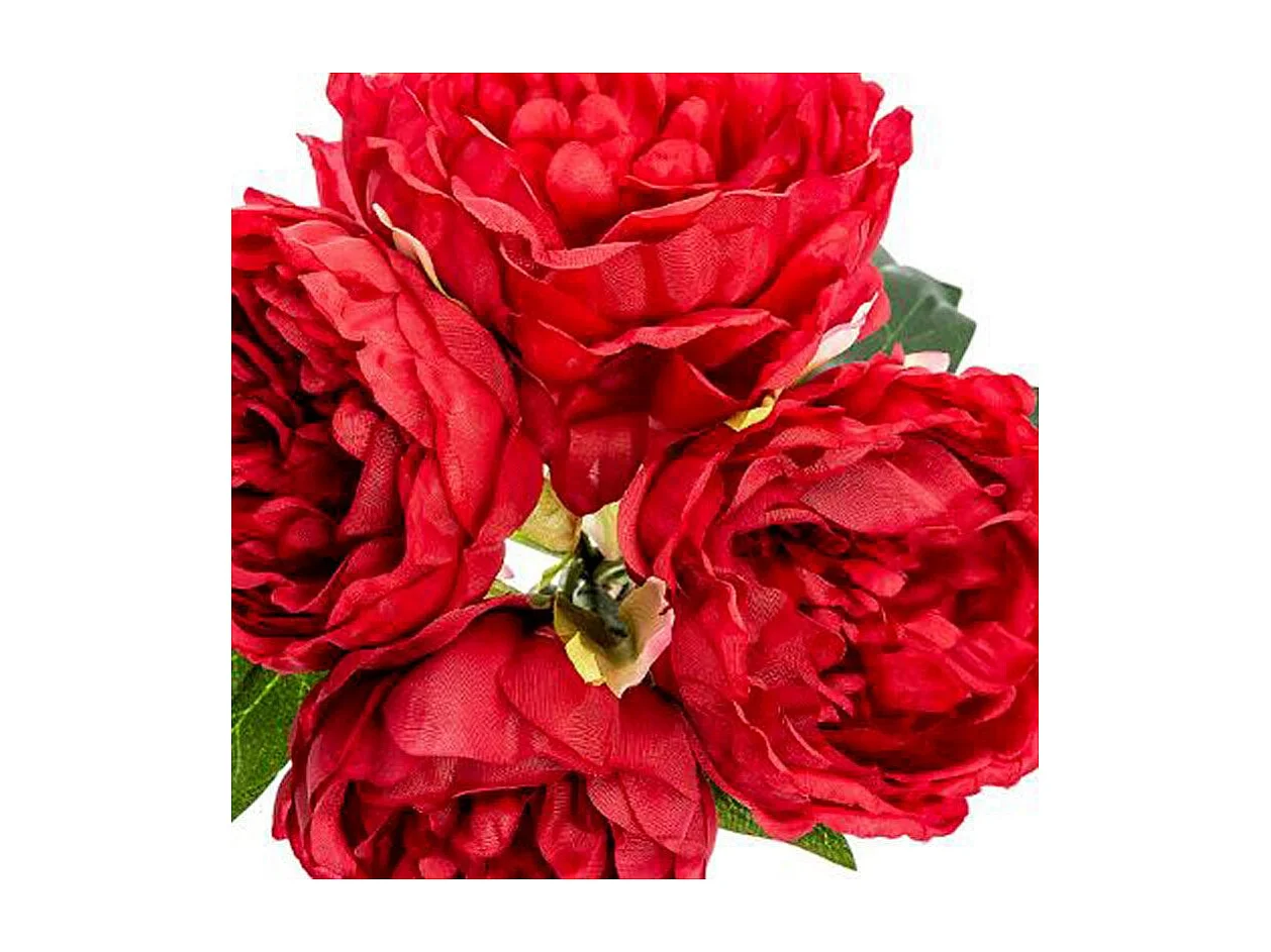 Bouquet de Fleurs "4 Pivoines" 30cm Rouge