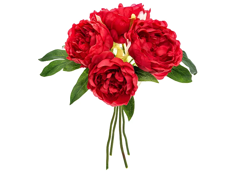 Bouquet de Fleurs "4 Pivoines" 30cm Rouge