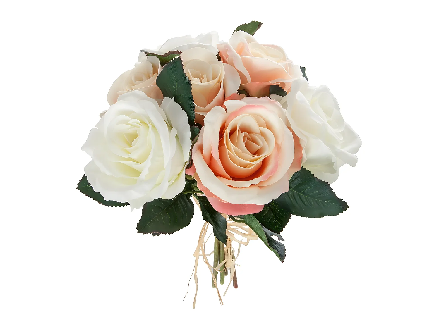 Bouquet de Fleur "7 Roses" 30cm Rose & Blanc