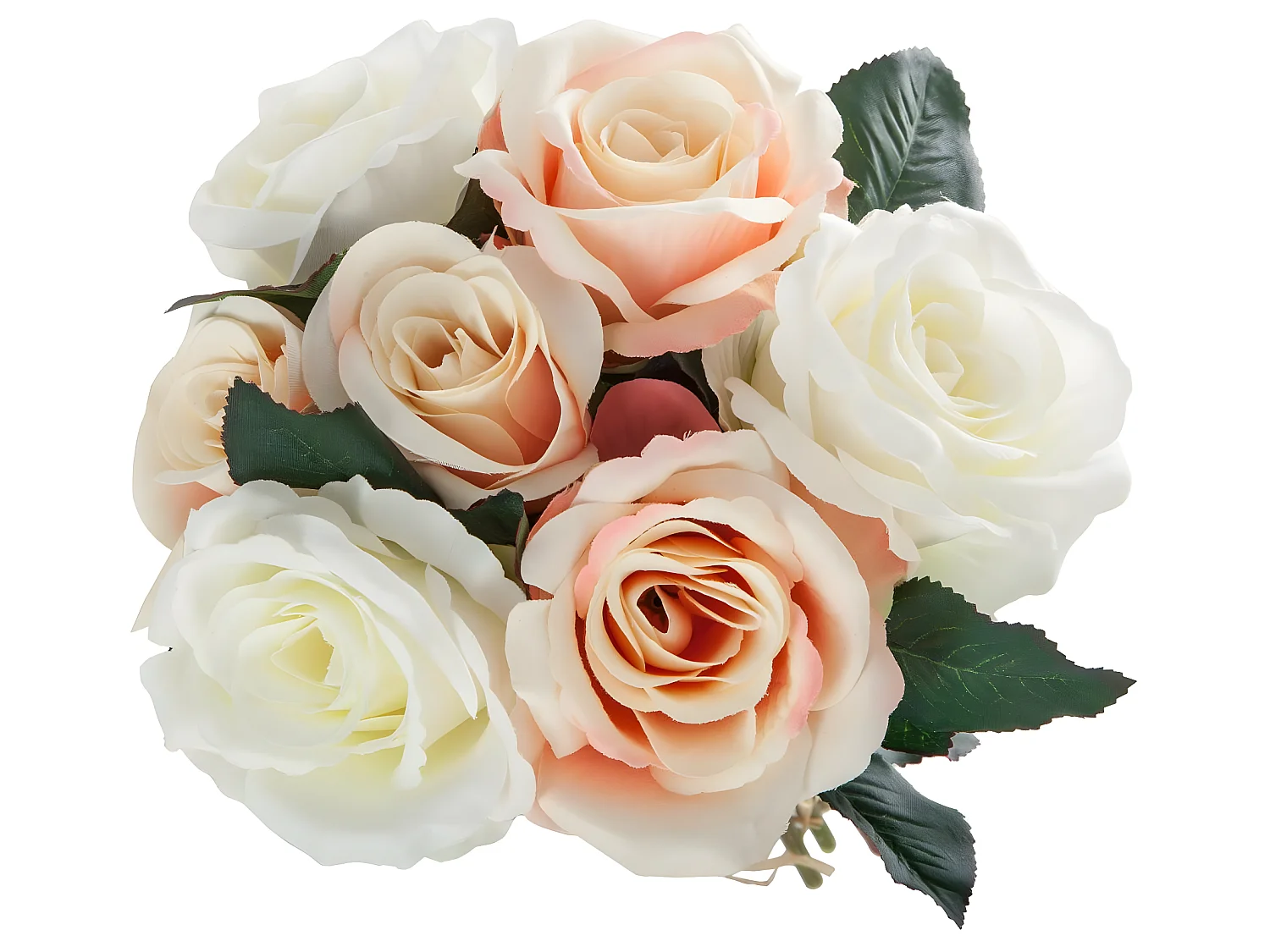 Bouquet de Fleur "7 Roses" 30cm Rose & Blanc