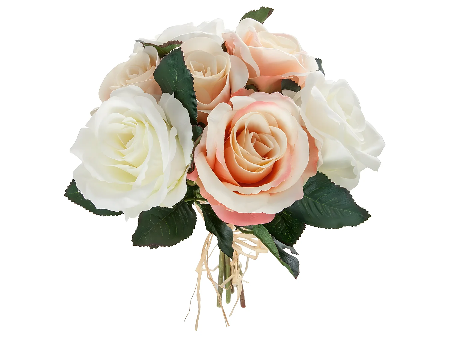 Bouquet de Fleur "7 Roses" 30cm Rose & Blanc