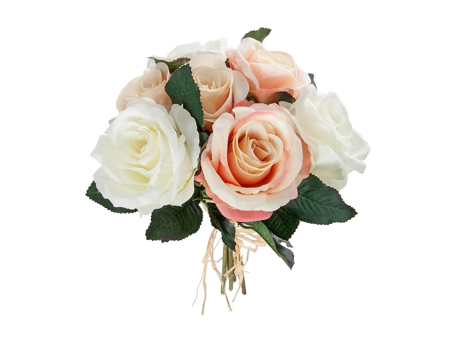 Bouquet de Fleur "7 Roses" 30cm Rose & Blanc